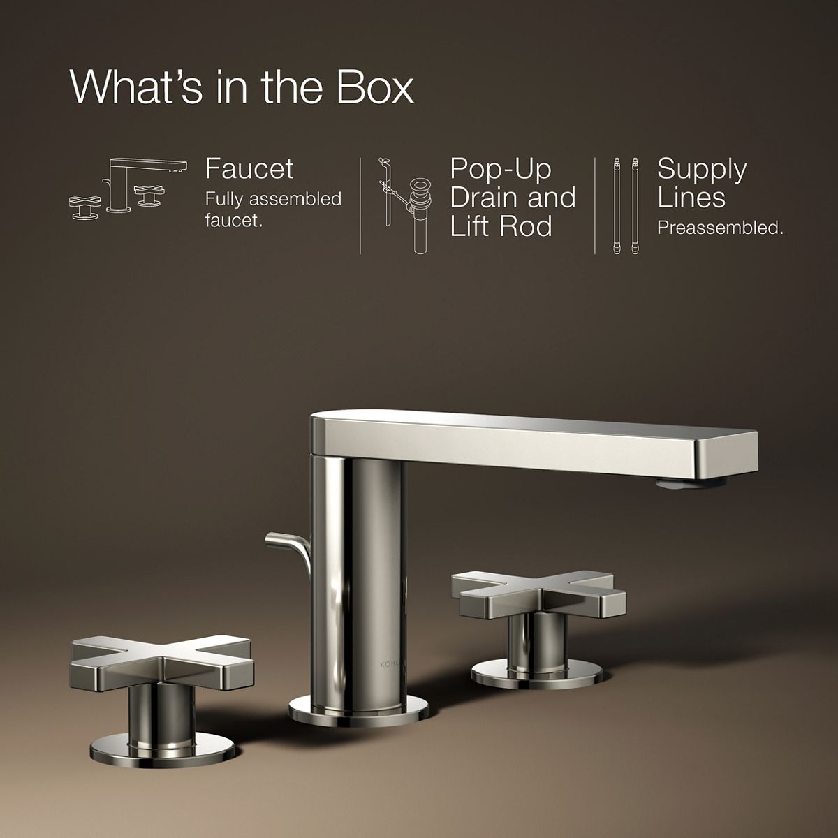 KOHLER Composed Widespread bathroom sink faucet with Cross handles, 1.2 gpm