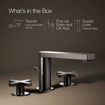 KOHLER Composed Widespread bathroom sink faucet with Cross handles, 1.2 gpm
