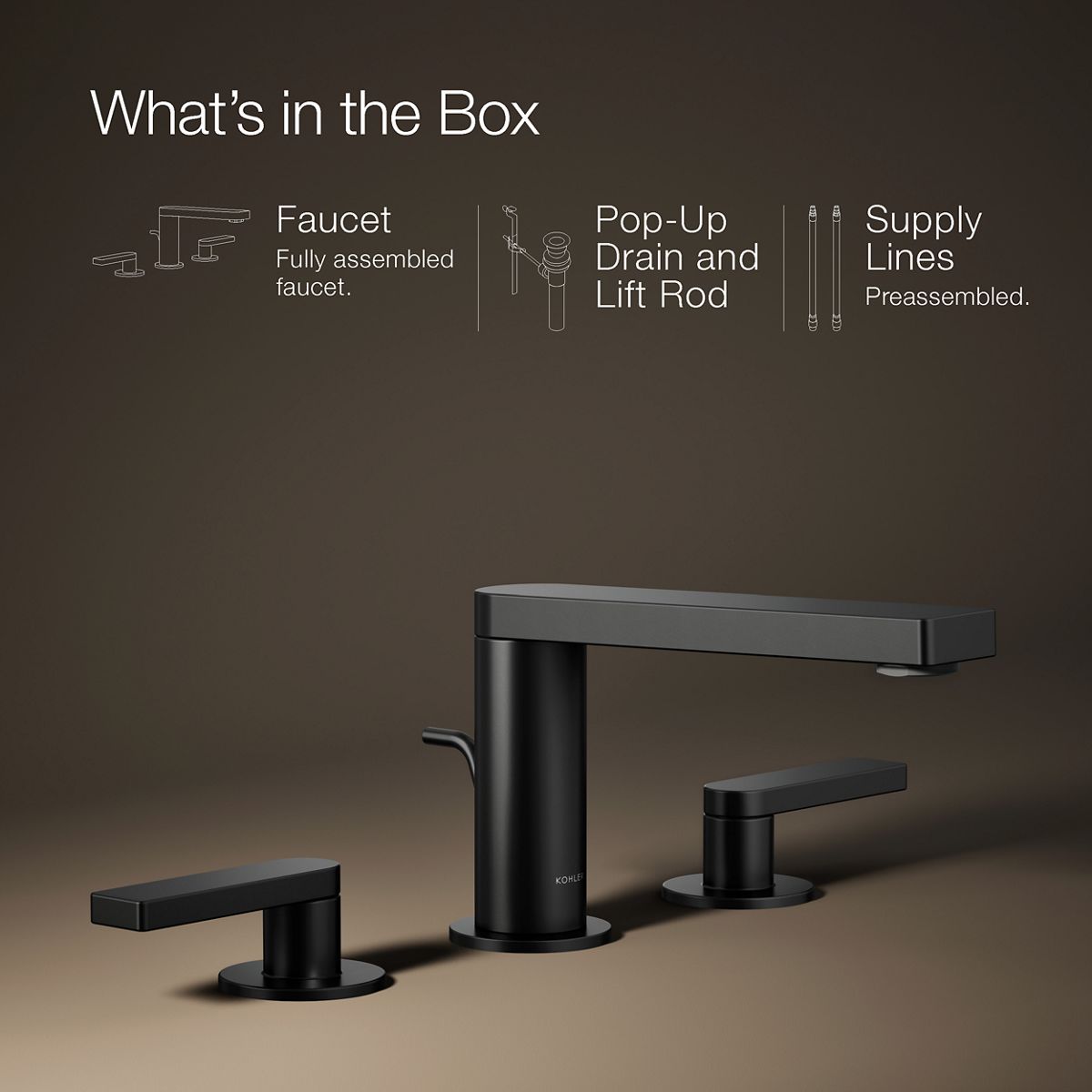 KOHLER Composed Widespread bathroom sink faucet with Lever handles, 1.2 gpm