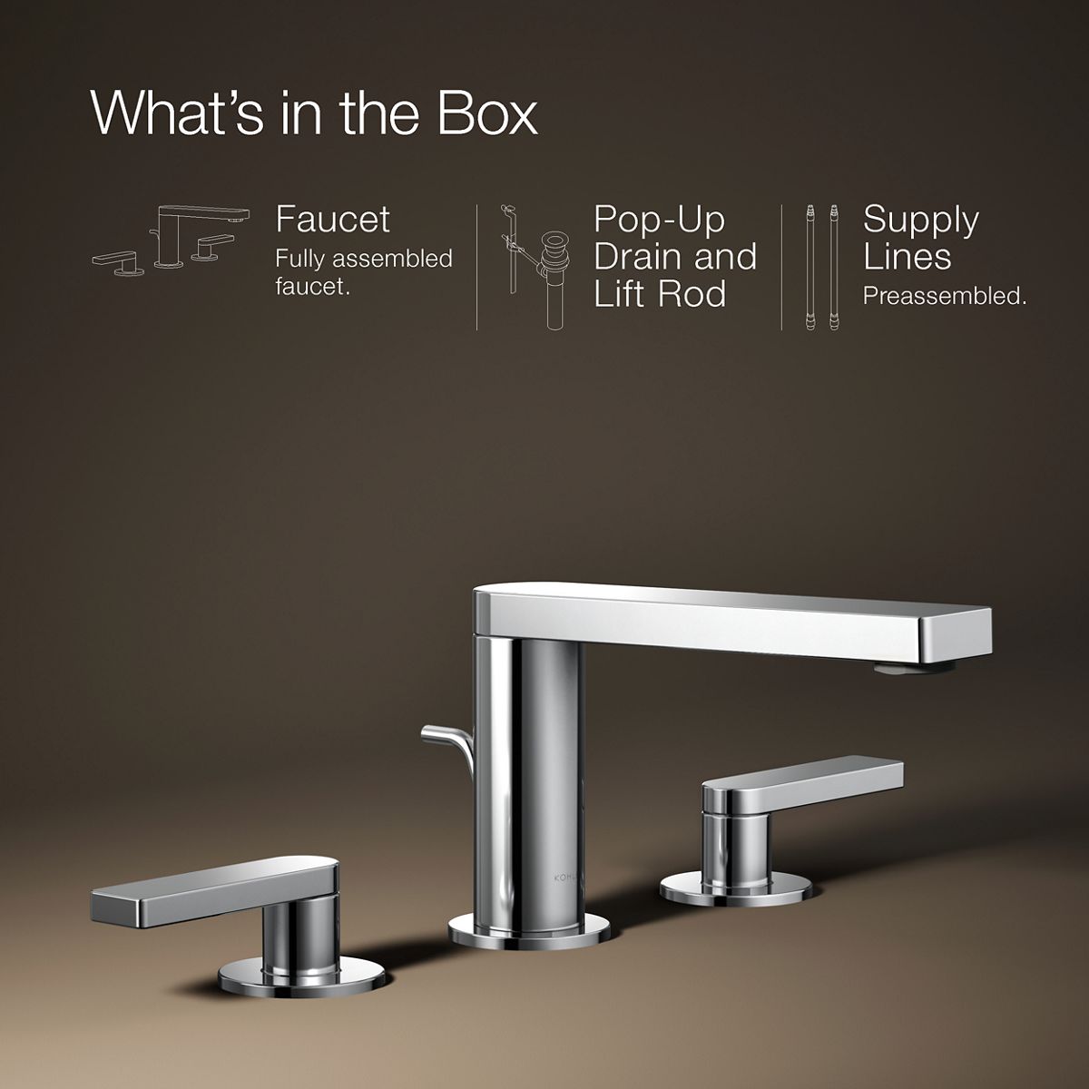 KOHLER Composed Widespread bathroom sink faucet with Lever handles, 1.2 gpm
