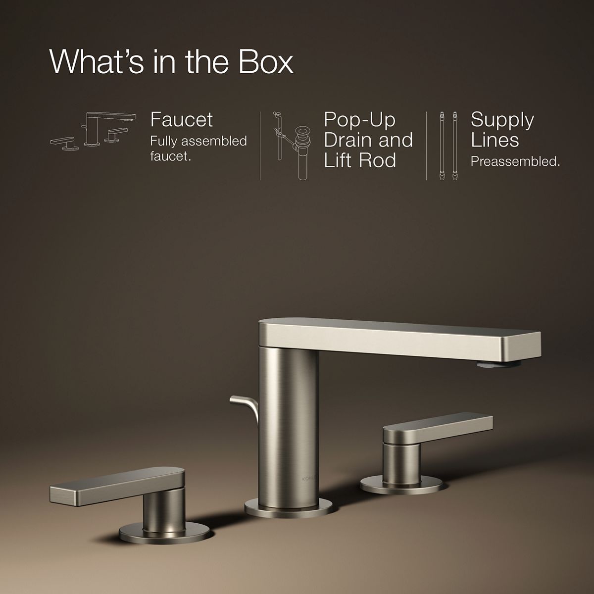 KOHLER Composed Widespread bathroom sink faucet with Lever handles, 1.2 gpm