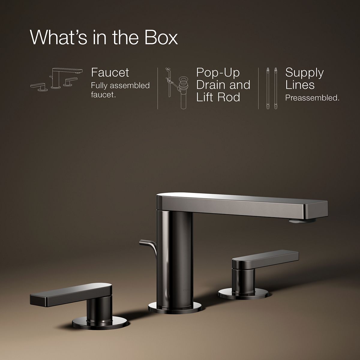 KOHLER Composed Widespread bathroom sink faucet with Lever handles, 1.2 gpm