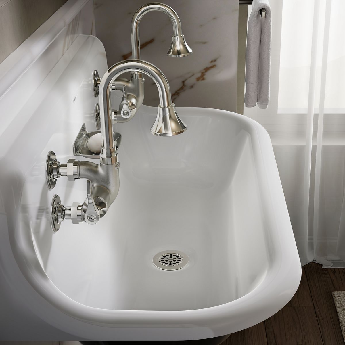KOHLER K-730T70-4AR Triton Bowe Cannock Wall-mount service sink faucet, 12 gpm