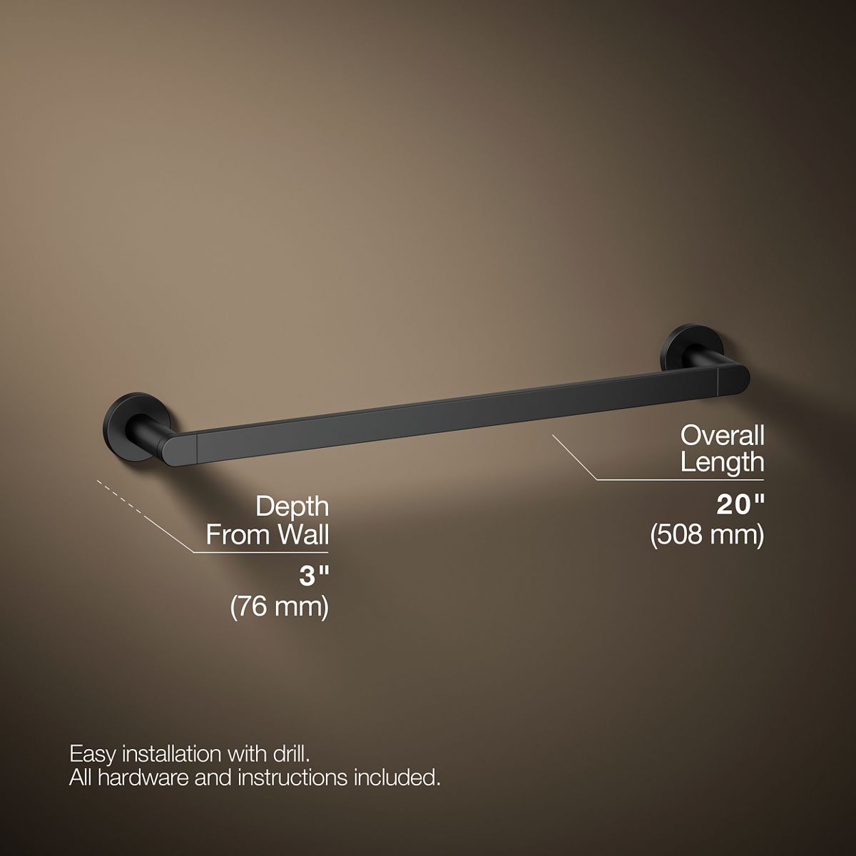 KOHLER Composed 18" towel bar