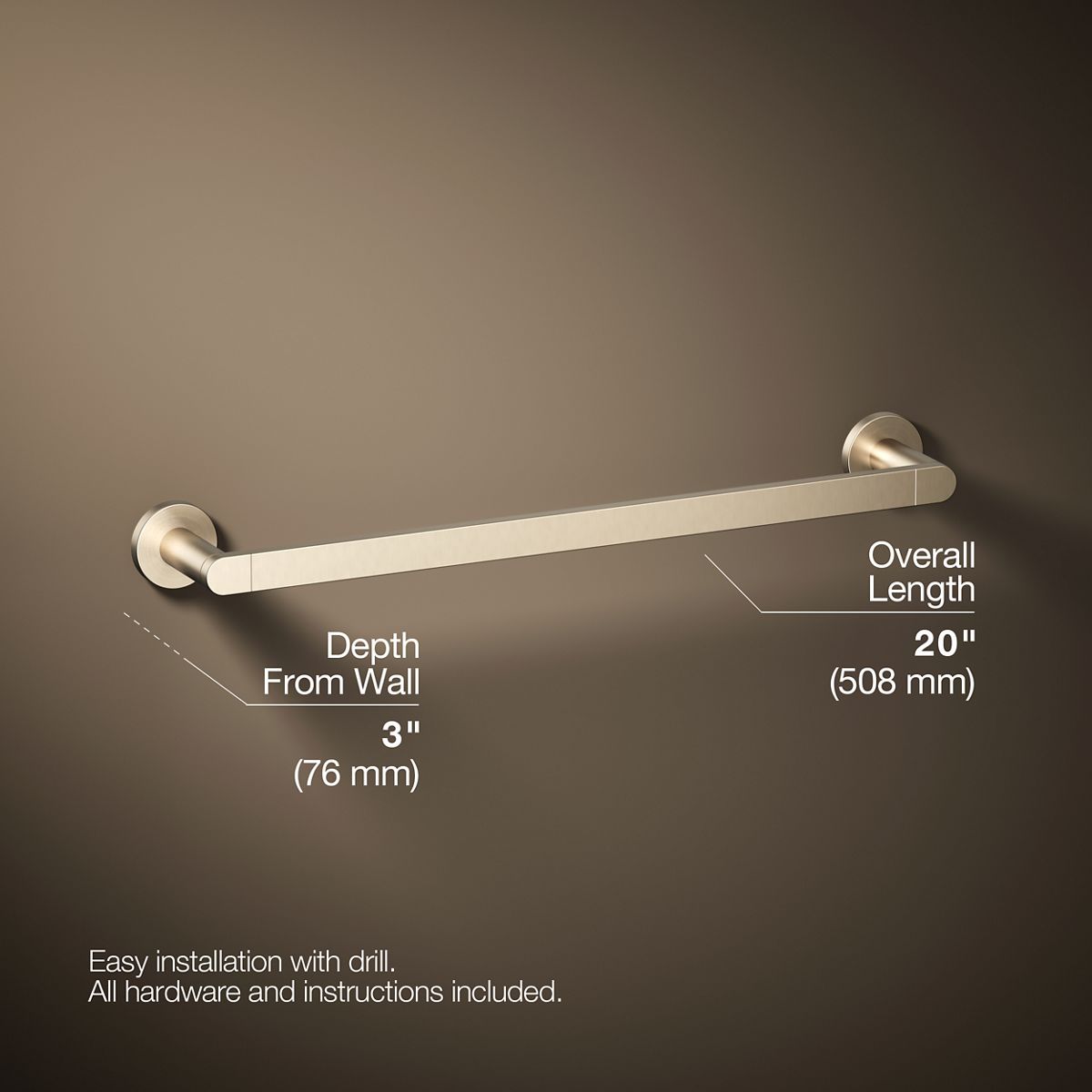 KOHLER Composed 18" towel bar