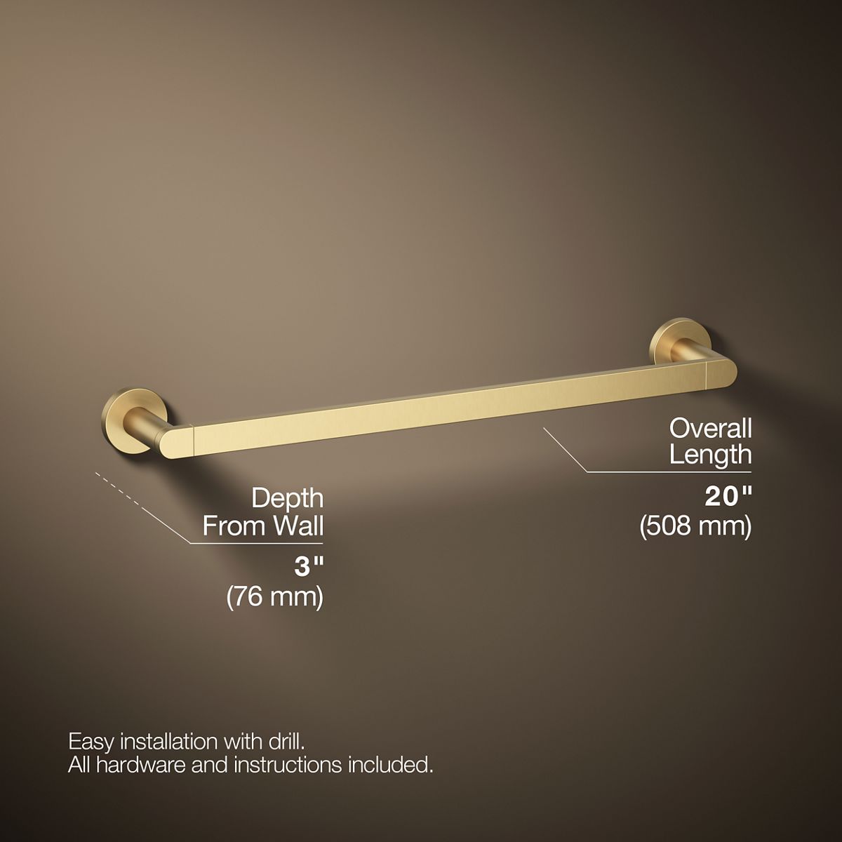 KOHLER Composed 18" towel bar