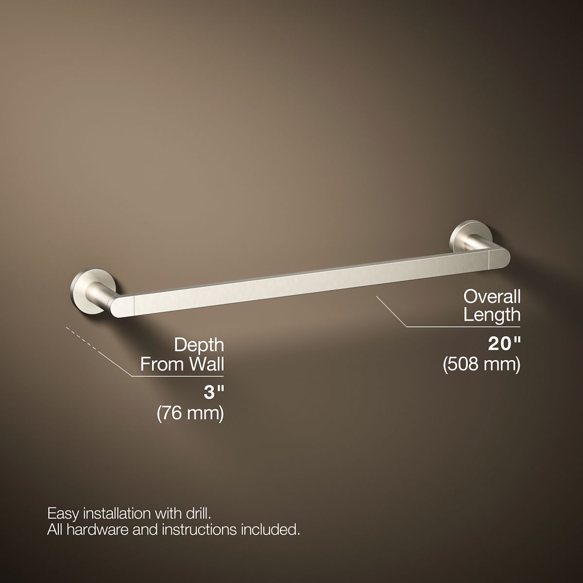 KOHLER Composed 18" towel bar