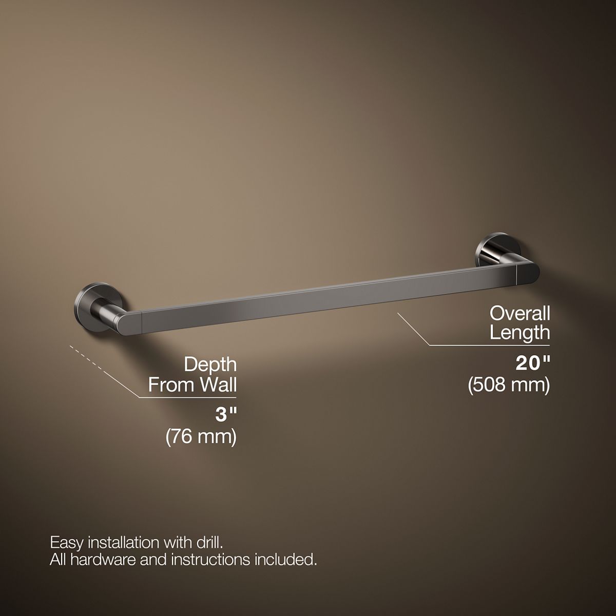 KOHLER Composed 18" towel bar