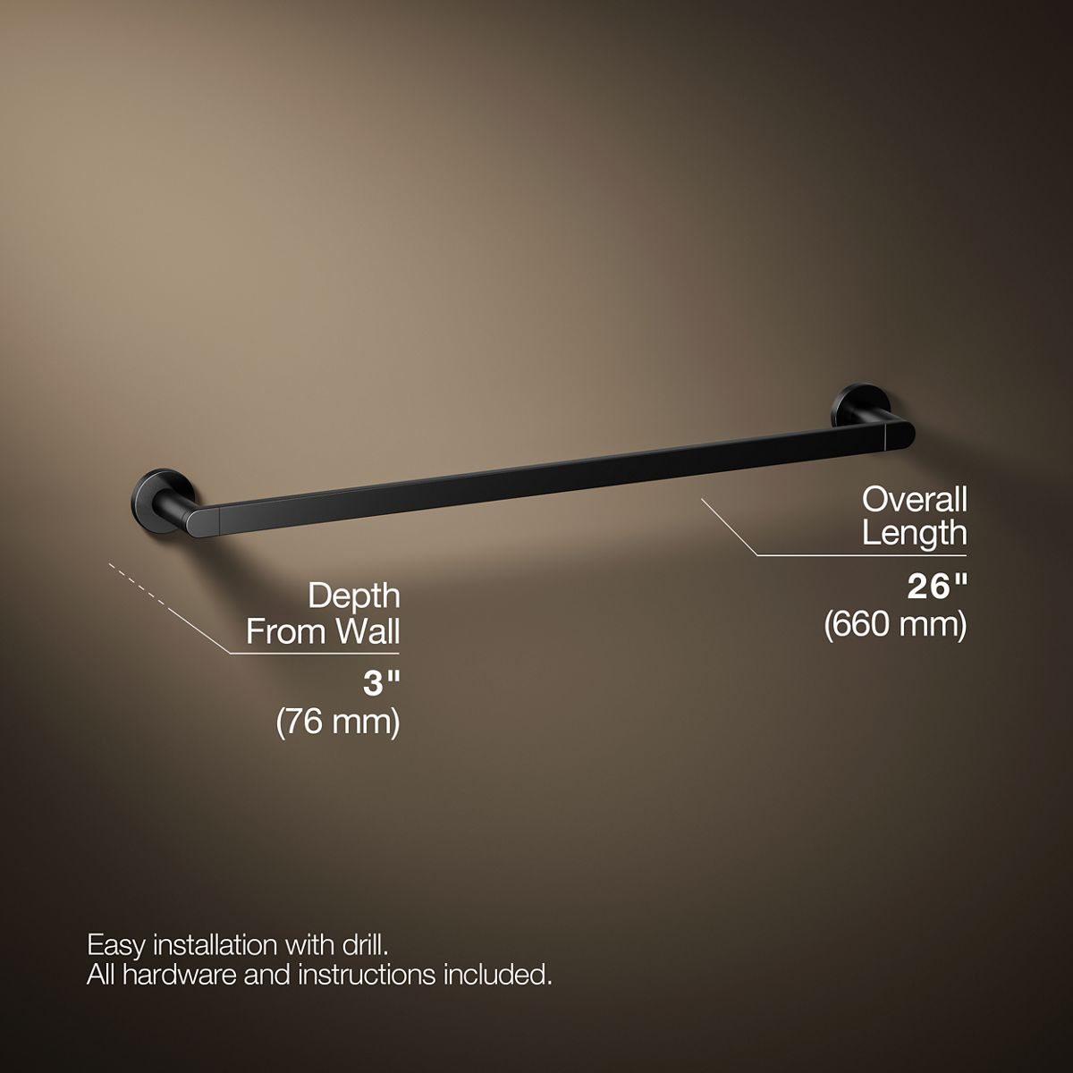 KOHLER Composed 24" towel bar