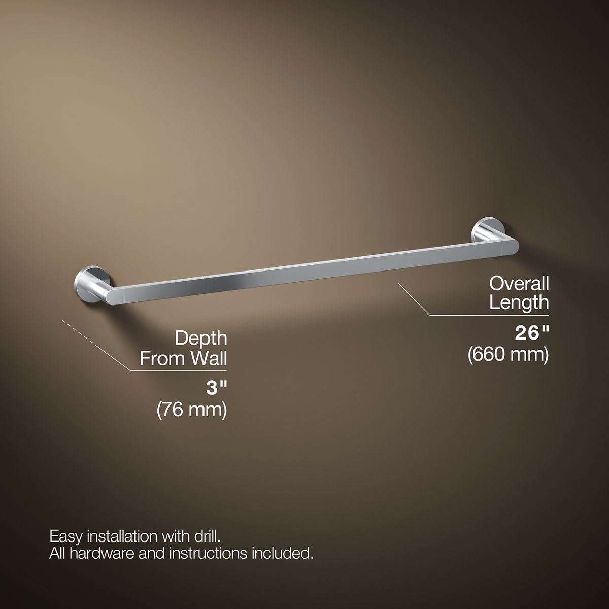 KOHLER Composed 24" towel bar