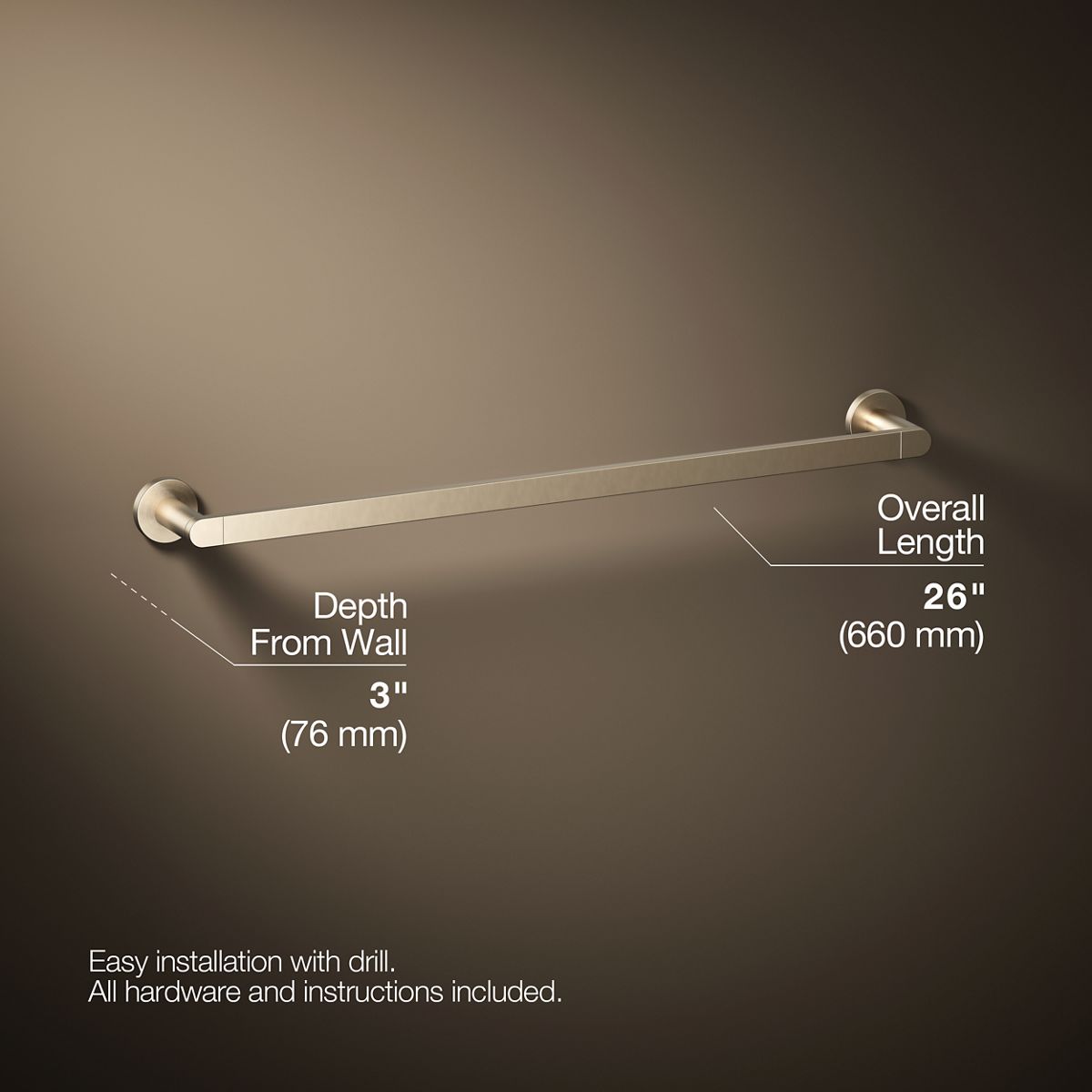 KOHLER Composed 24" towel bar
