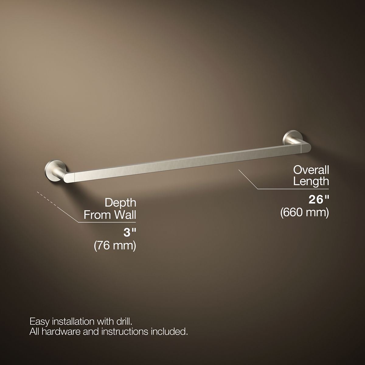 KOHLER Composed 24" towel bar