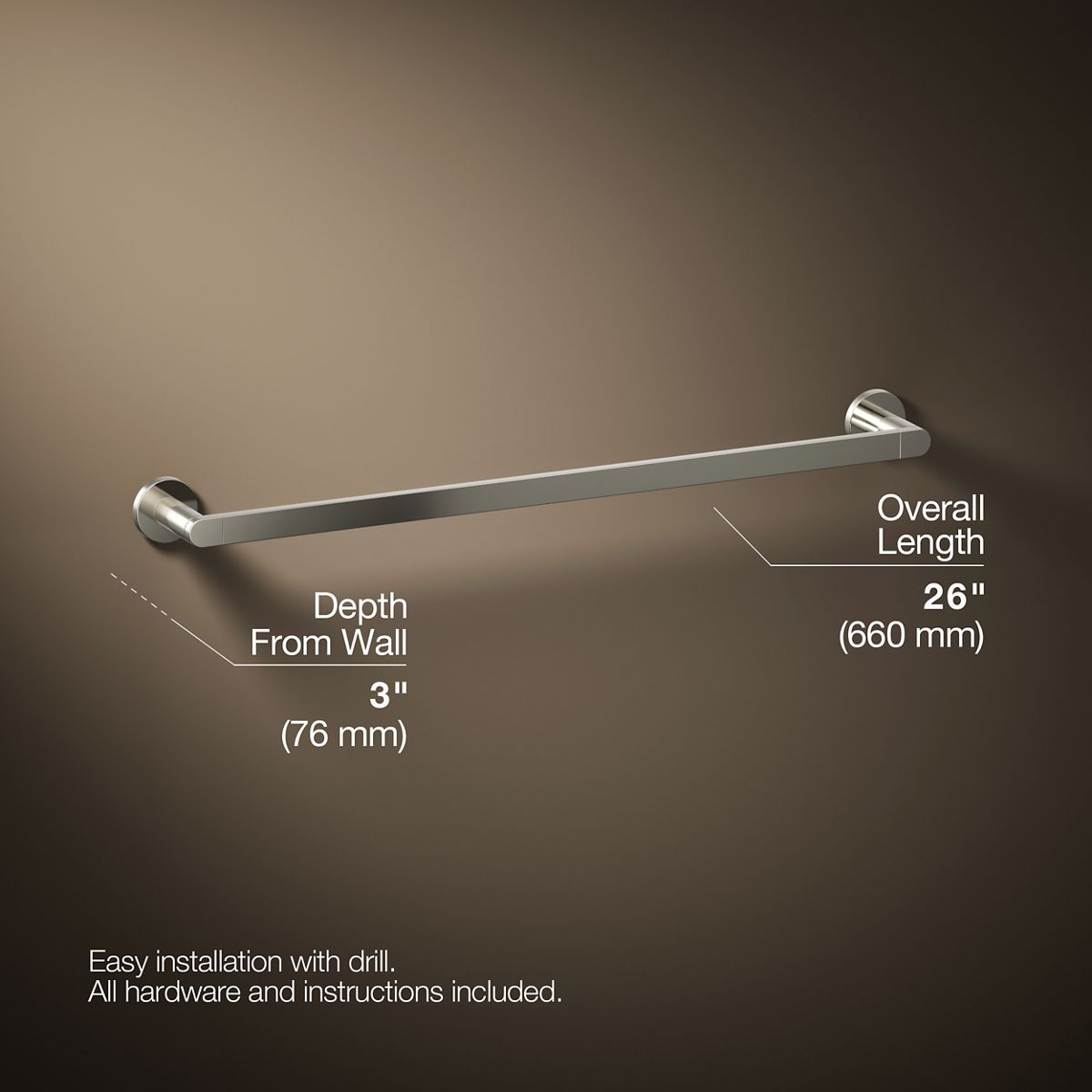 KOHLER Composed 24" towel bar