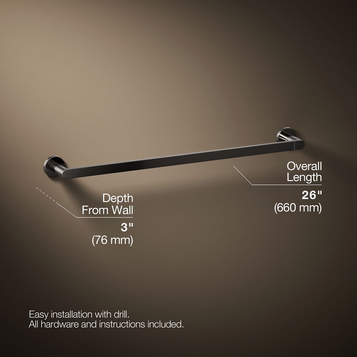KOHLER Composed 24" towel bar