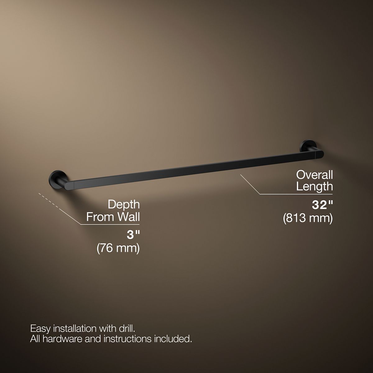 KOHLER Composed 30" towel bar