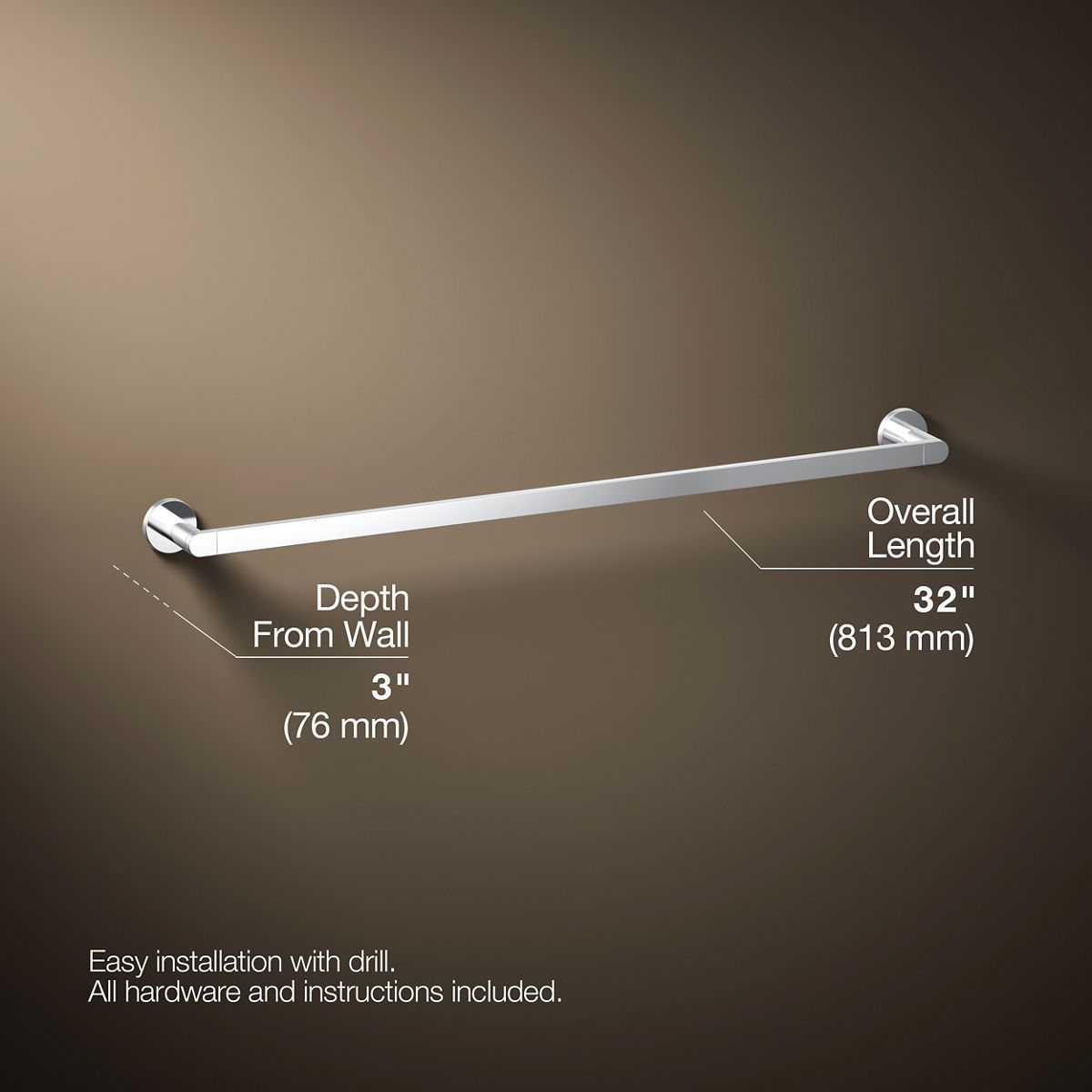 KOHLER Composed 30" towel bar