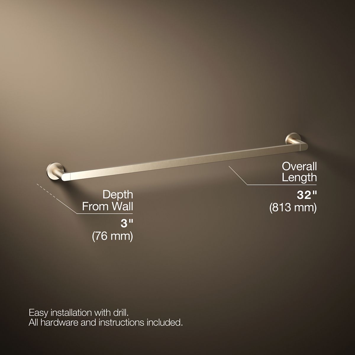 KOHLER Composed 30" towel bar