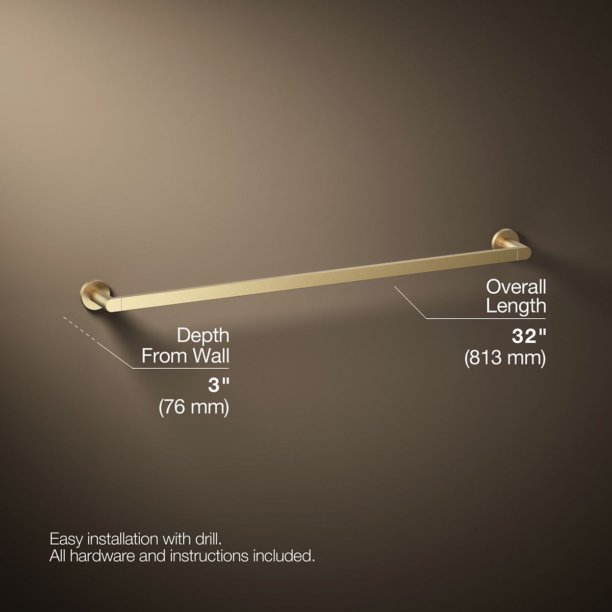 KOHLER Composed 30" towel bar