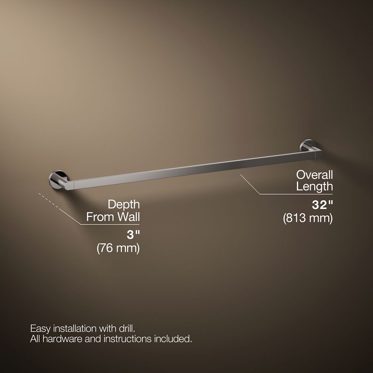 KOHLER Composed 30" towel bar