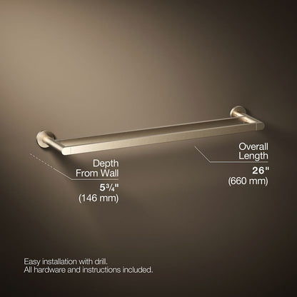 KOHLER Composed 24" double towel bar
