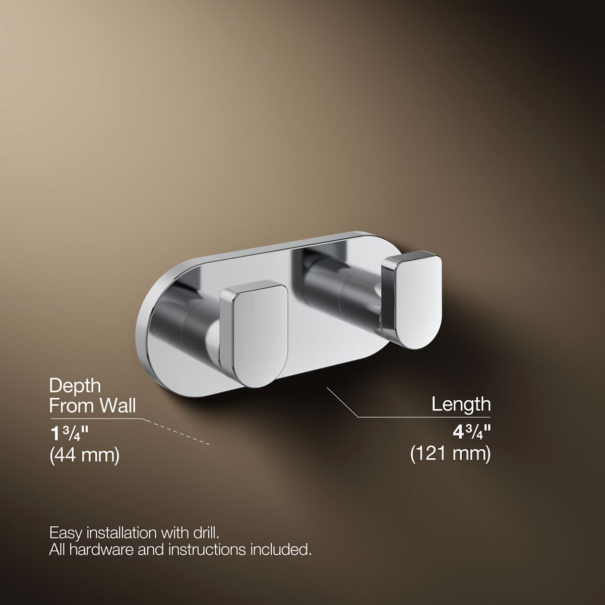 KOHLER Composed Double robe hook