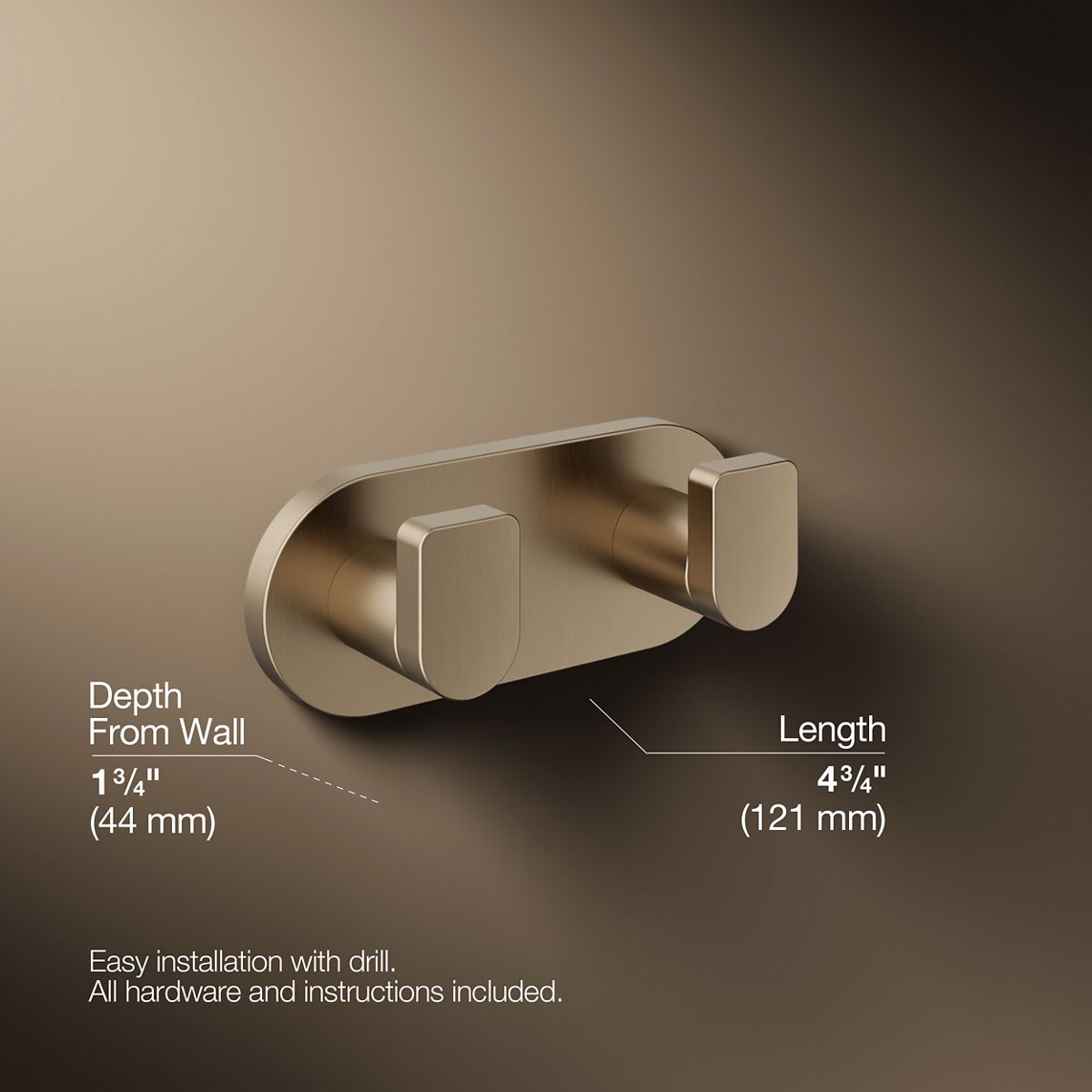 KOHLER Composed Double robe hook