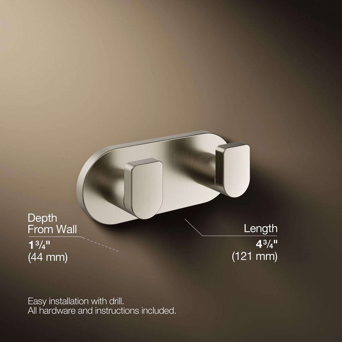 KOHLER Composed Double robe hook