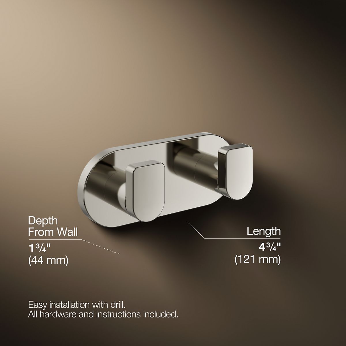 KOHLER Composed Double robe hook