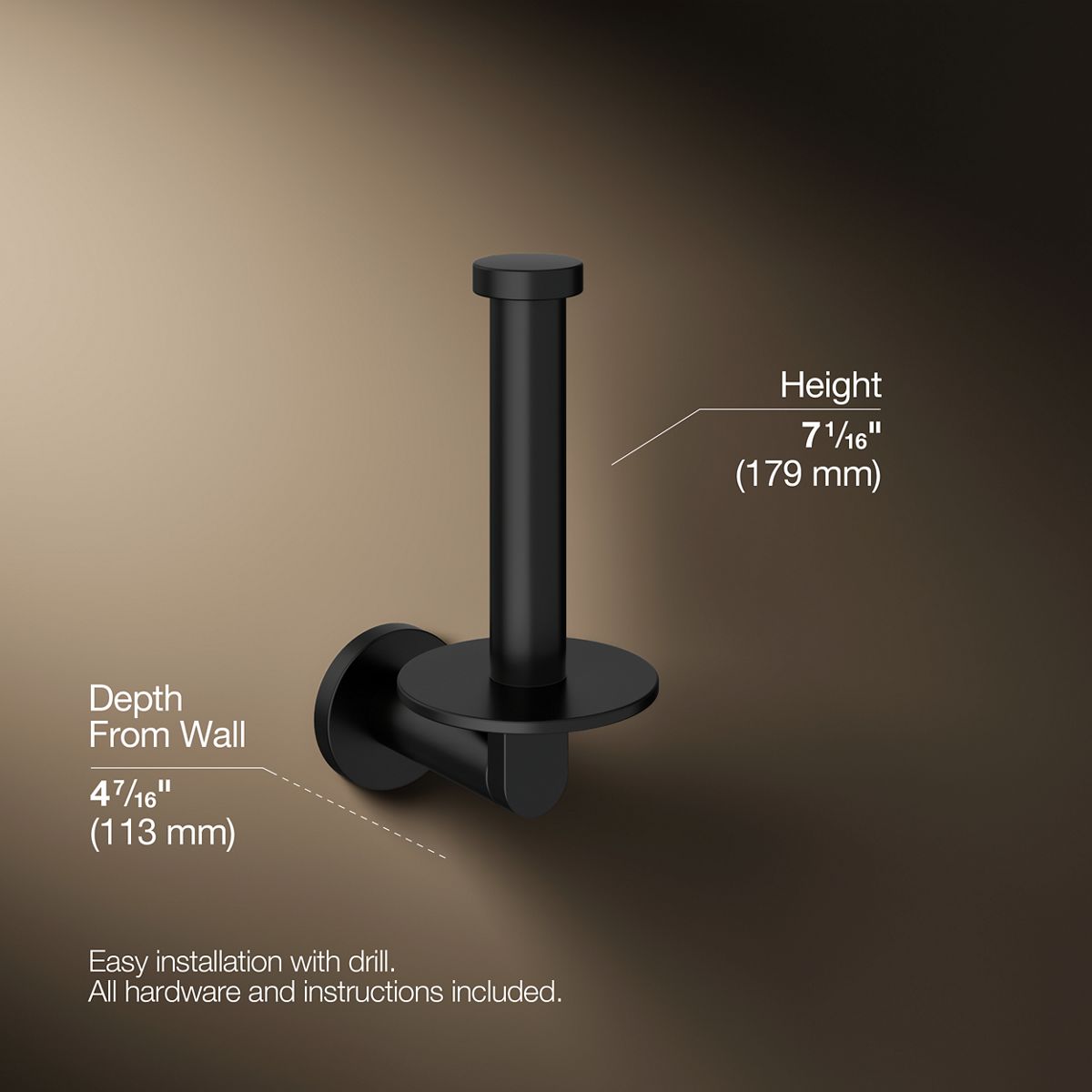 KOHLER Composed Vertical toilet paper holder