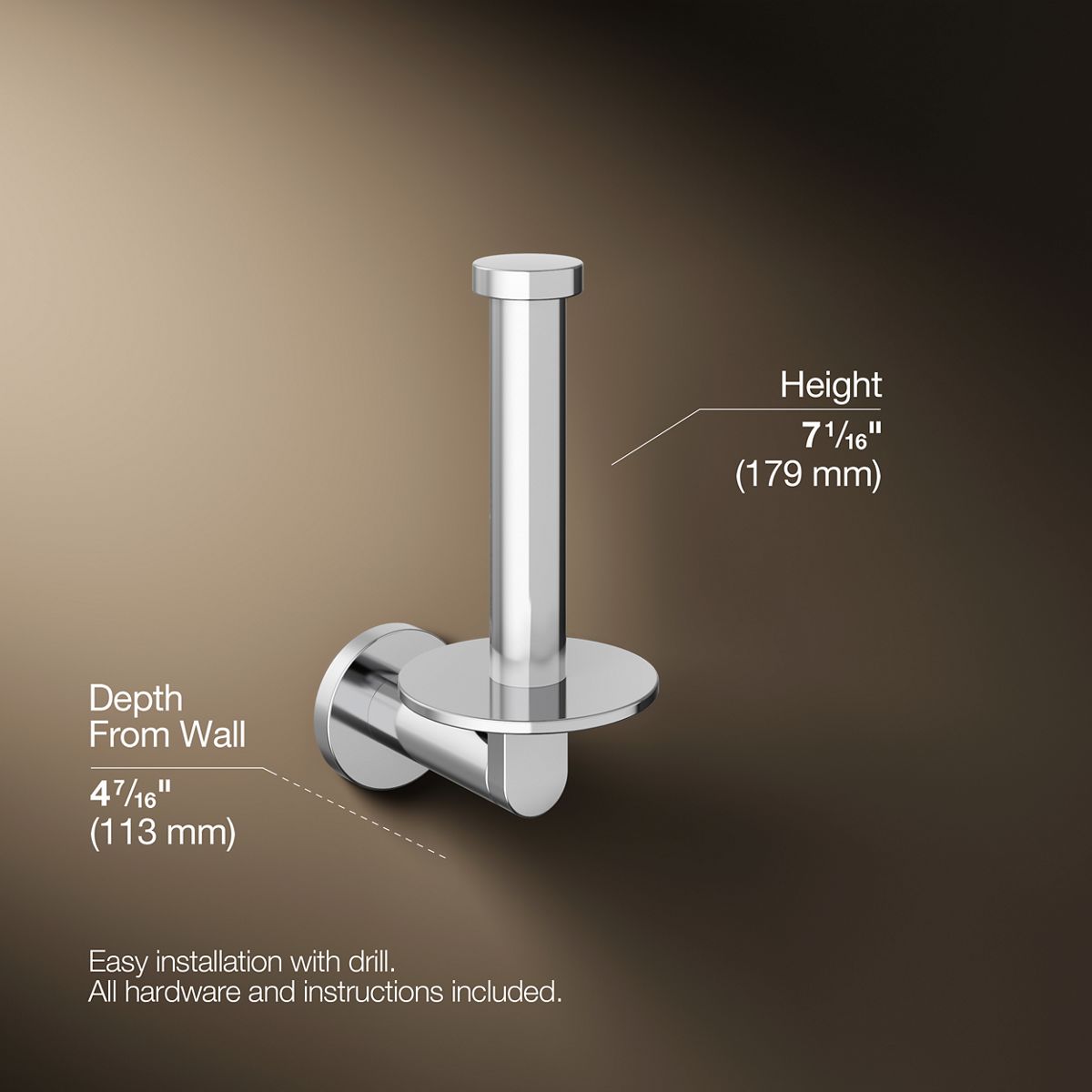 KOHLER Composed Vertical toilet paper holder