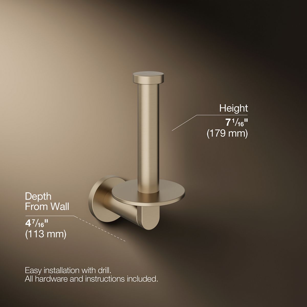 KOHLER Composed Vertical toilet paper holder