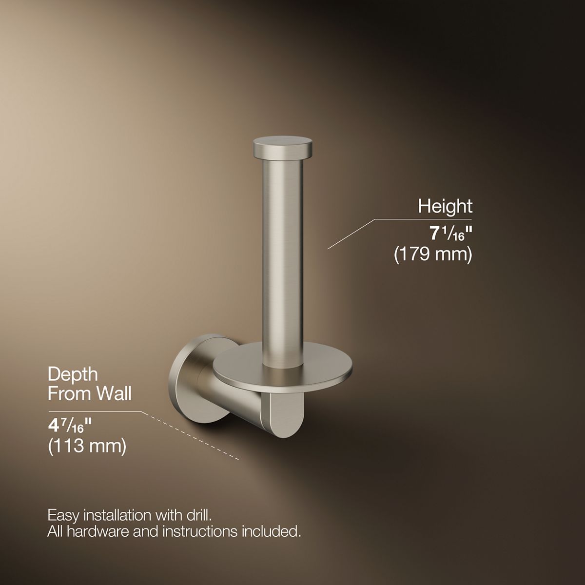 KOHLER Composed Vertical toilet paper holder