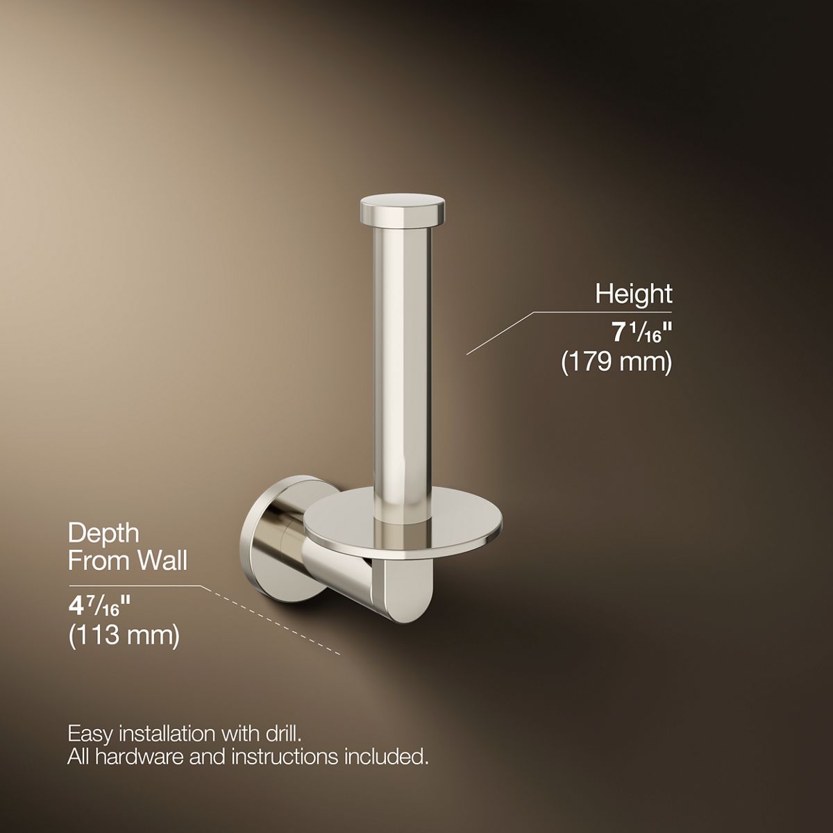 KOHLER Composed Vertical toilet paper holder