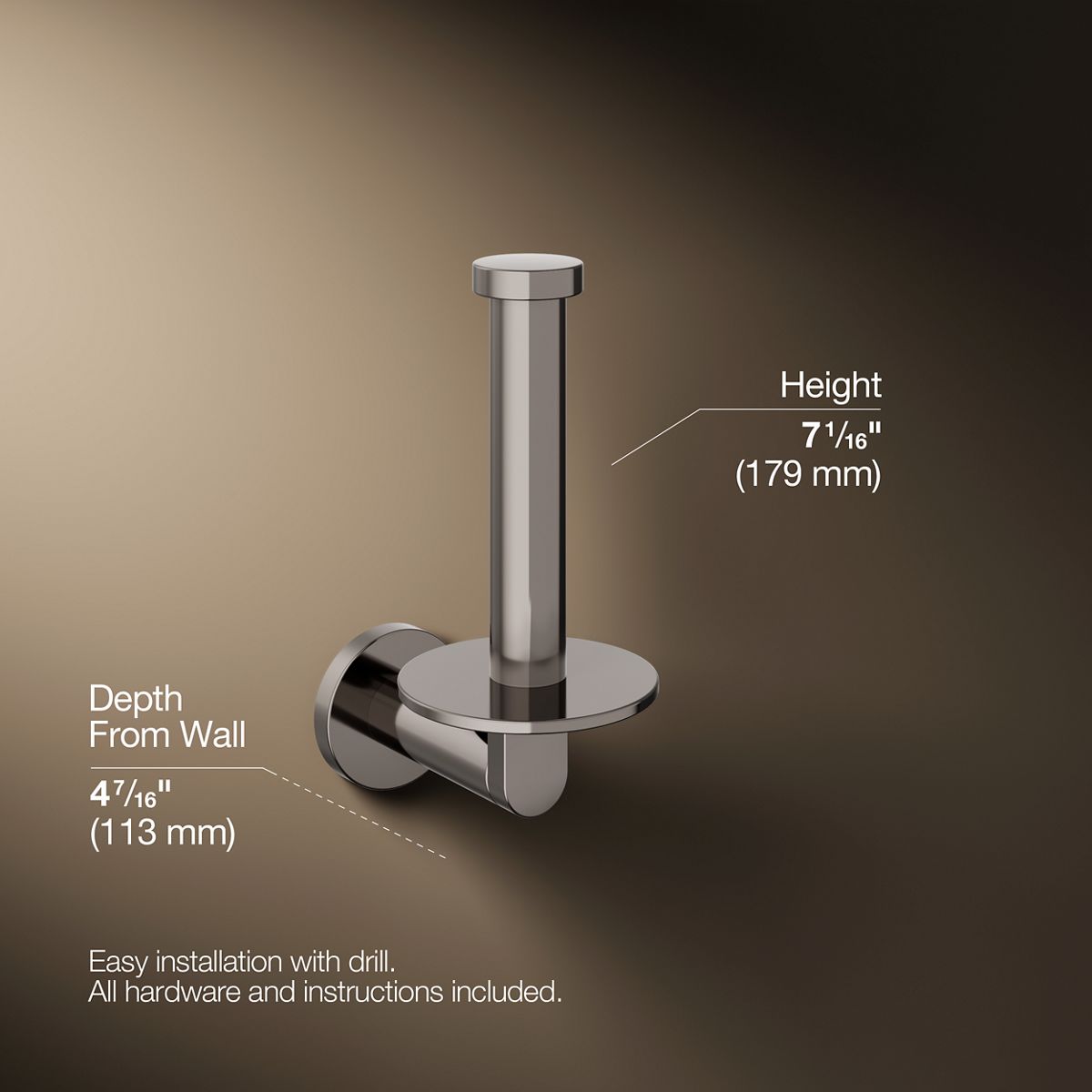 KOHLER Composed Vertical toilet paper holder