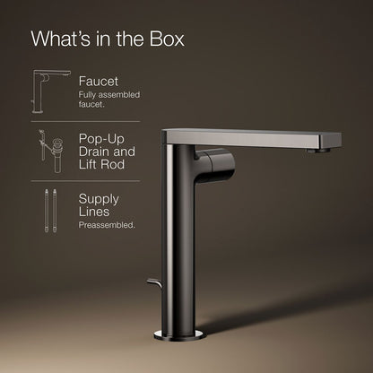 KOHLER Composed Tall single-handle bathroom sink faucet with Cylindrical handle, 1.2 gpm