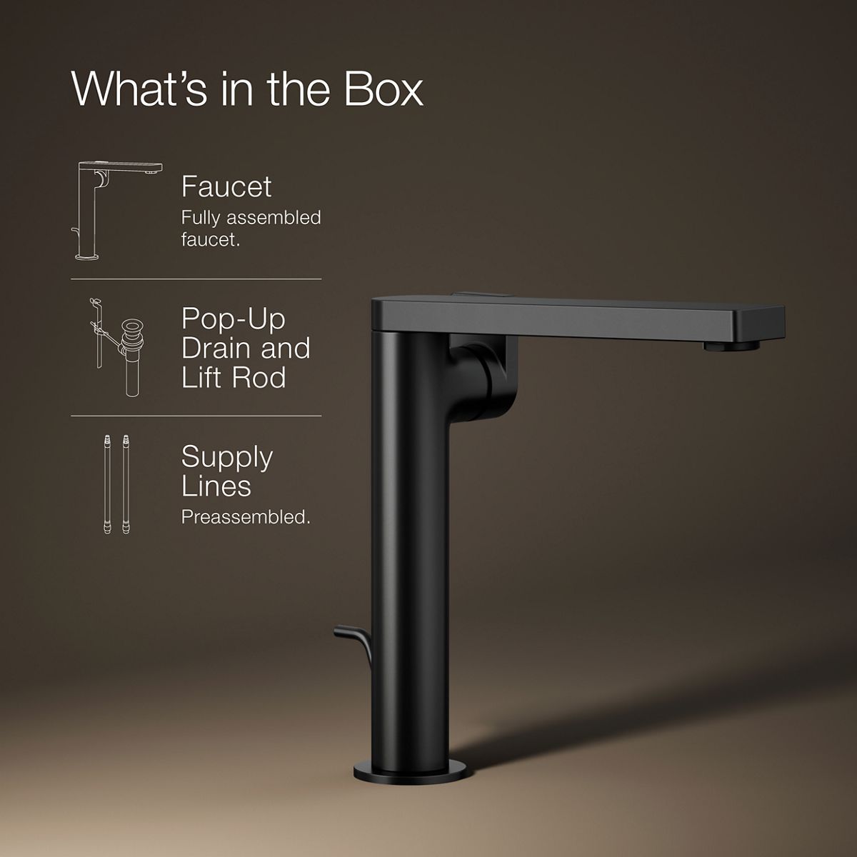 KOHLER Composed Tall single-handle bathroom sink faucet with Lever handle, 1.2 gpm