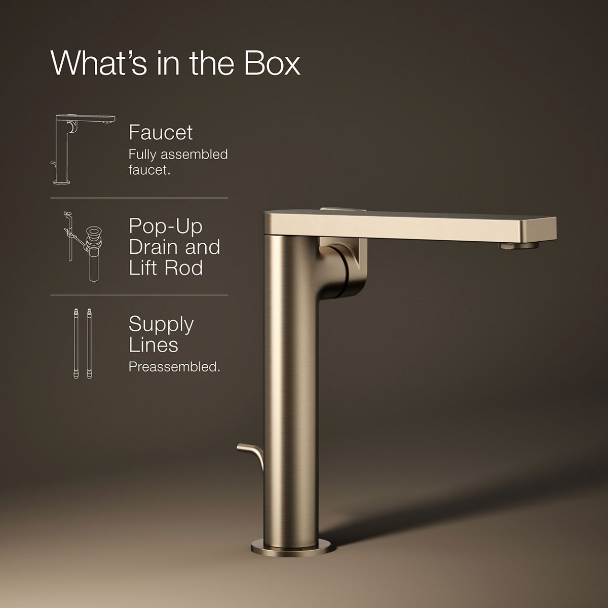 KOHLER Composed Tall single-handle bathroom sink faucet with Lever handle, 1.2 gpm