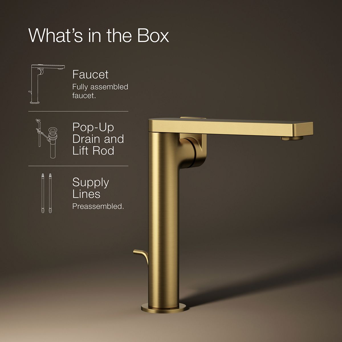 KOHLER Composed Tall single-handle bathroom sink faucet with Lever handle, 1.2 gpm