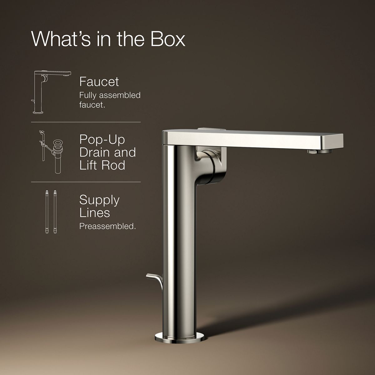 KOHLER Composed Tall single-handle bathroom sink faucet with Lever handle, 1.2 gpm