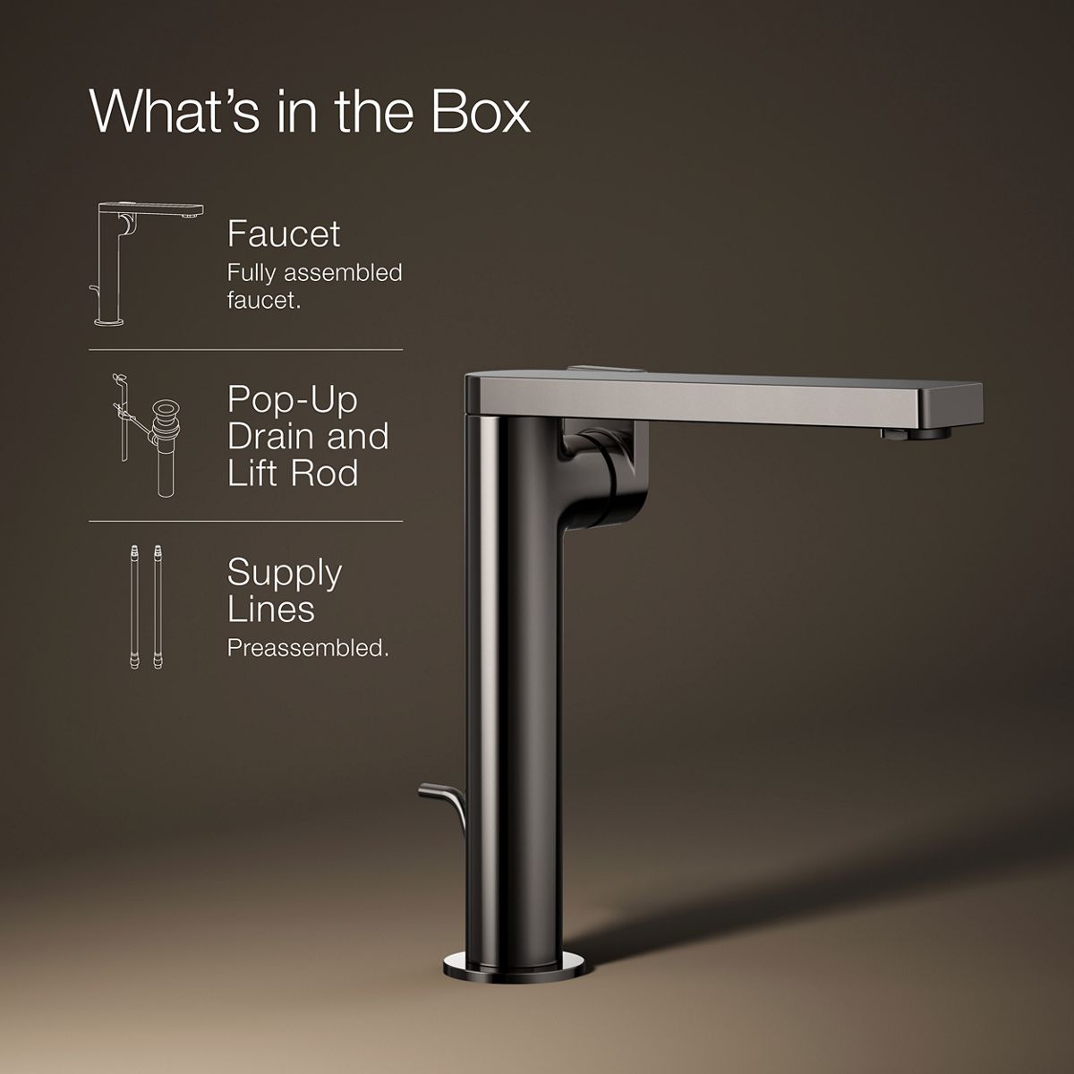 KOHLER Composed Tall single-handle bathroom sink faucet with Lever handle, 1.2 gpm