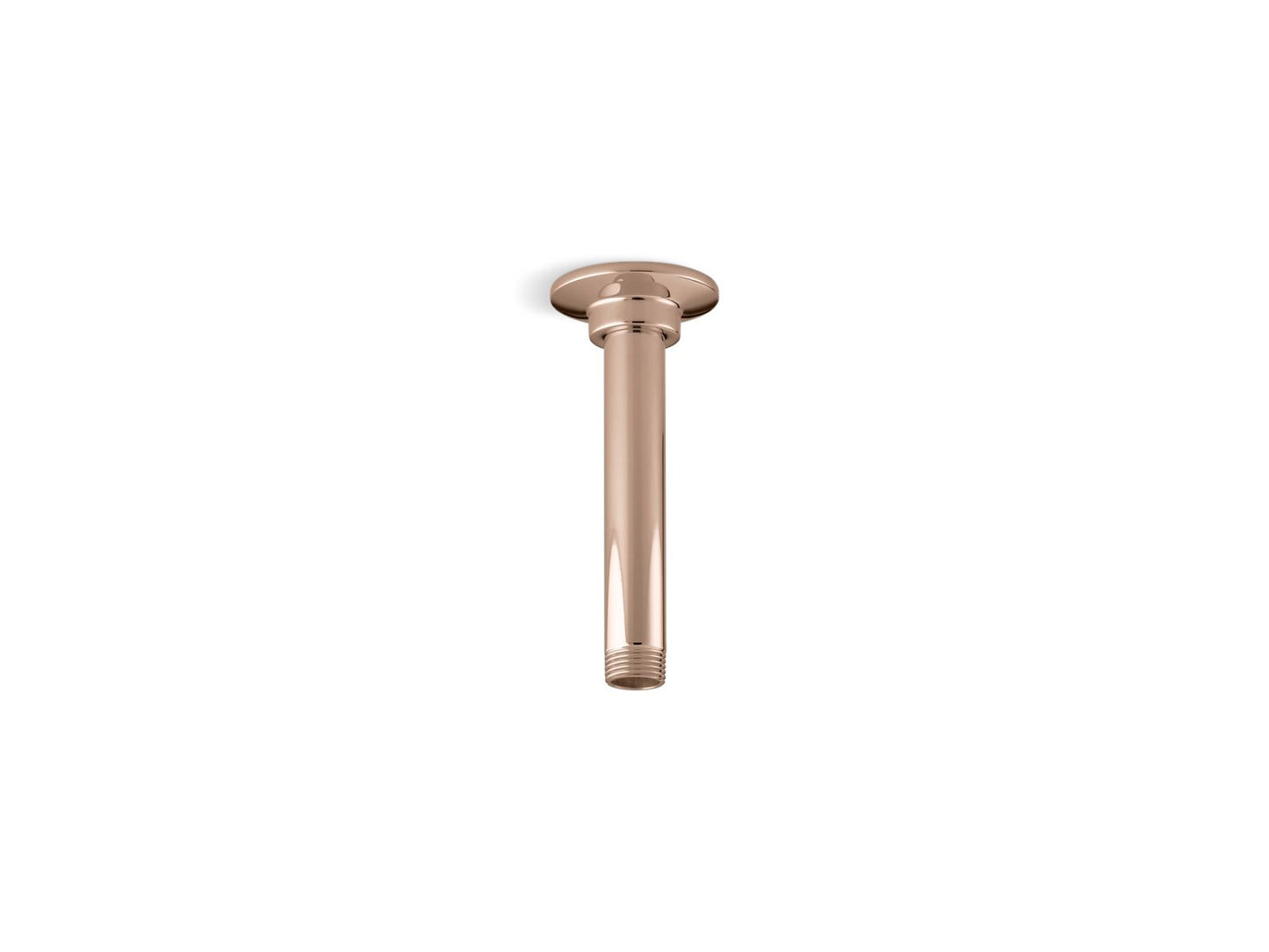 KOHLER K-7394 6" ceiling-mount single-function rainhead arm and flange, vibrant rose gold