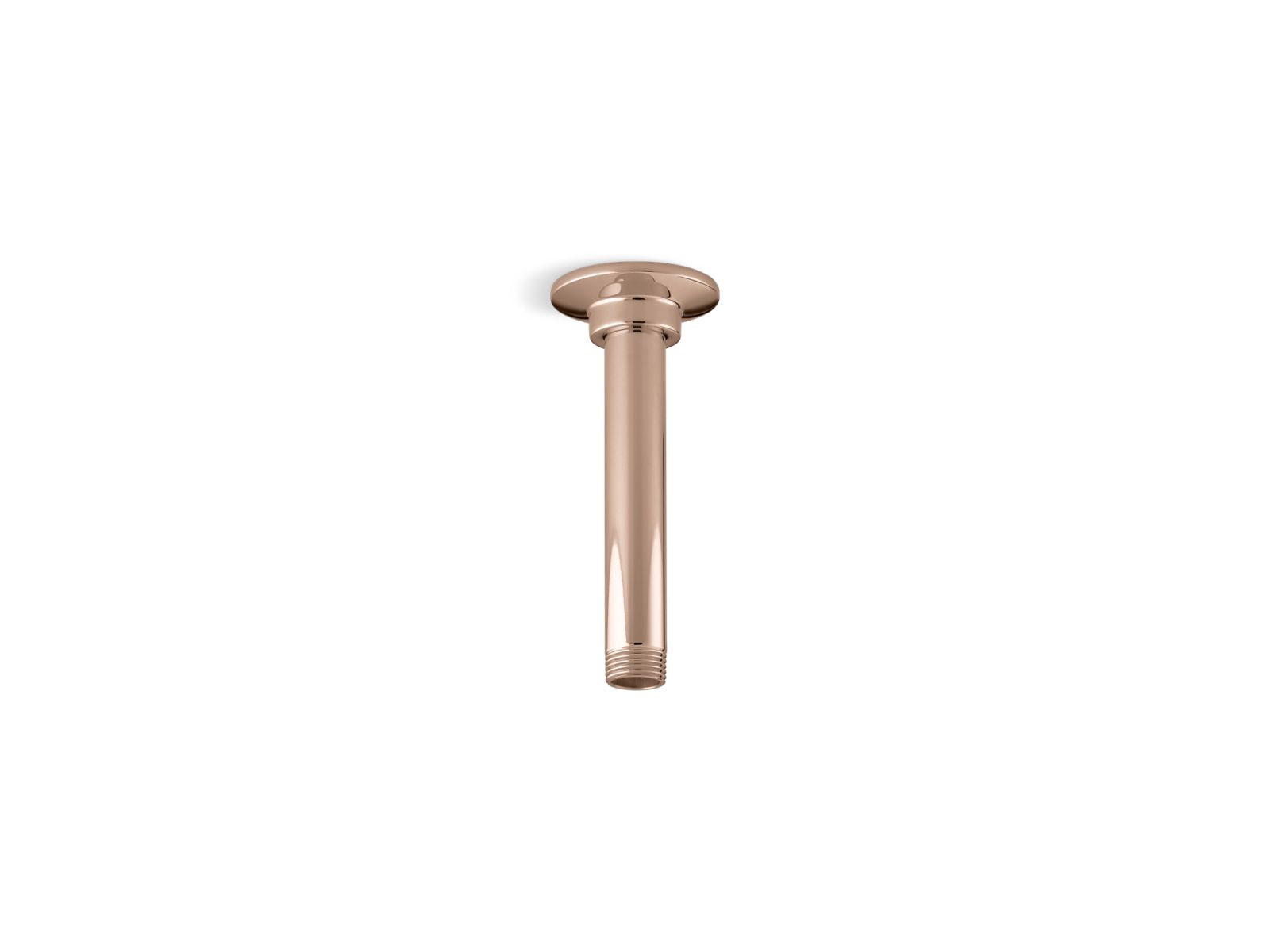 KOHLER K-7394 6" ceiling-mount single-function rainhead arm and flange, vibrant rose gold