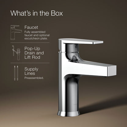 KOHLER K-74013-4 Taut Single-handle bathroom sink faucet, 1.2 gpm