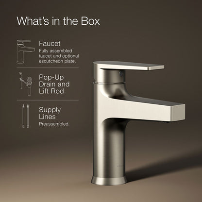 KOHLER K-74013-4 Taut Single-handle bathroom sink faucet, 1.2 gpm