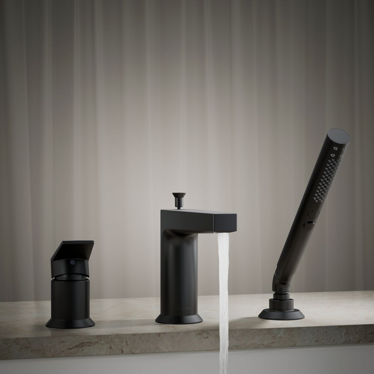 KOHLER K-74032-4 Taut Deck-mount bath faucet with handshower