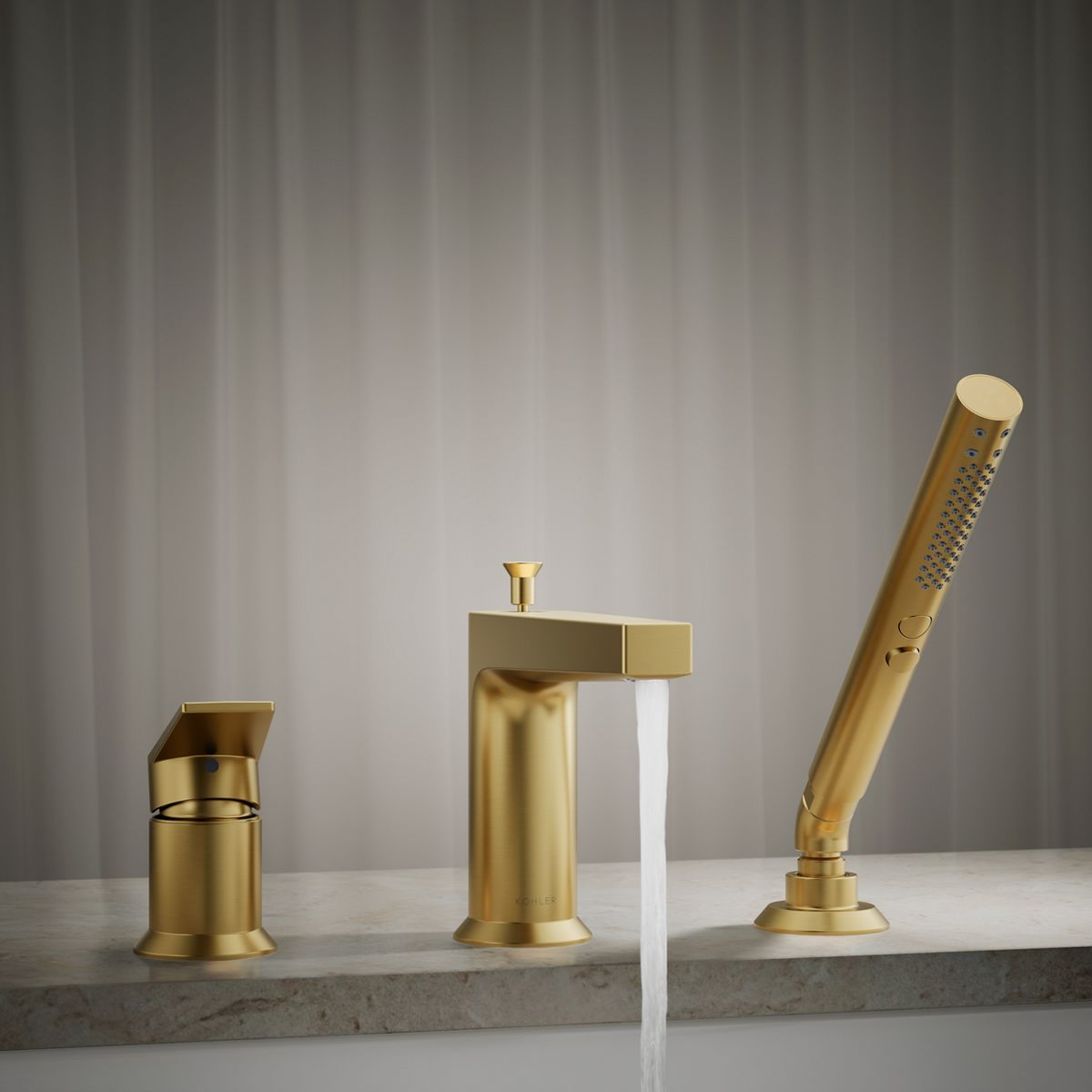 KOHLER K-74032-4 Taut Deck-mount bath faucet with handshower