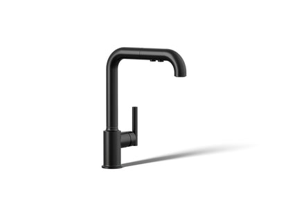 KOHLER Purist Pull-out kitchen sink faucet with three-function sprayhead
