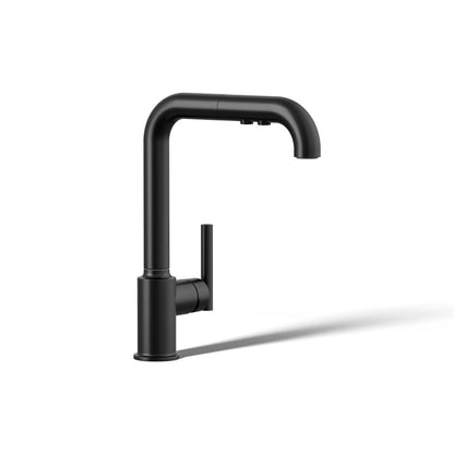 KOHLER Purist Pull-out kitchen sink faucet with three-function sprayhead