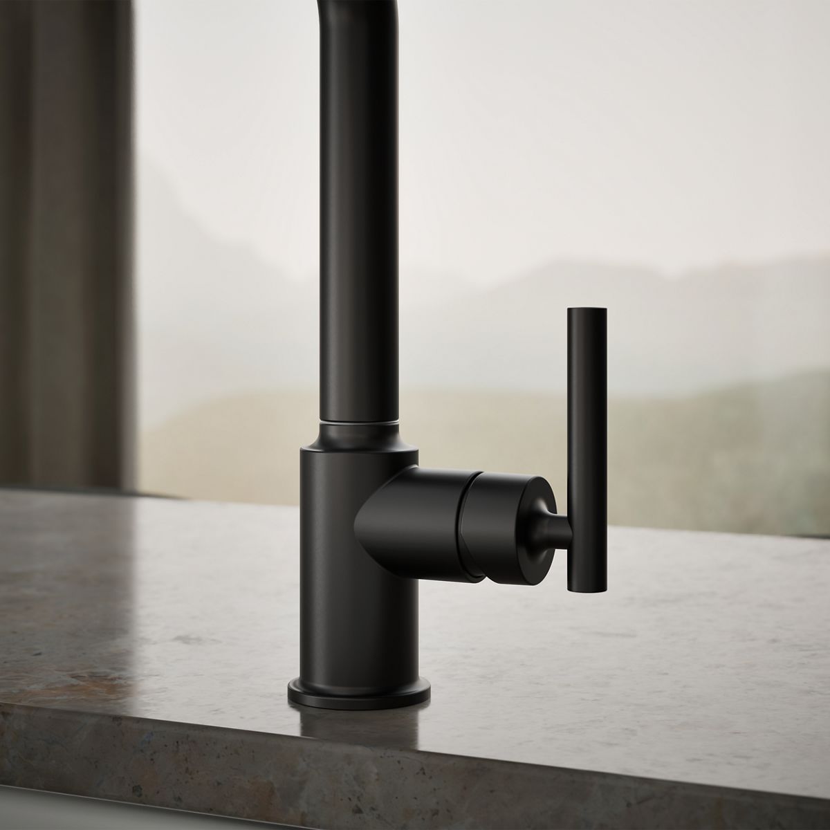 KOHLER Purist Pull-out kitchen sink faucet with three-function sprayhead