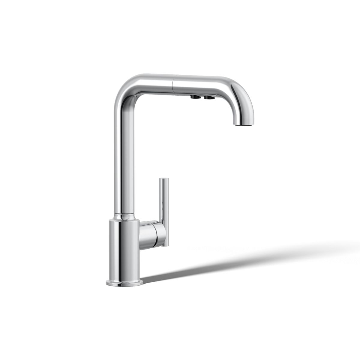 KOHLER Purist Pull-out kitchen sink faucet with three-function sprayhead